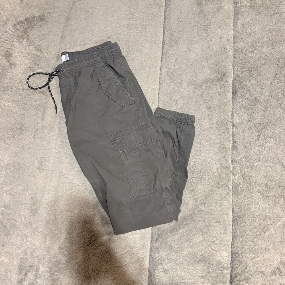Old Navy Cargo Pants Men’s XL Gray Elastic Waist Drawstring Pockets Casual